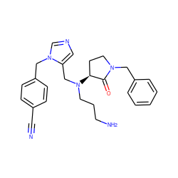 N#Cc1ccc(Cn2cncc2CN(CCCN)[C@H]2CCN(Cc3ccccc3)C2=O)cc1 ZINC000013863883