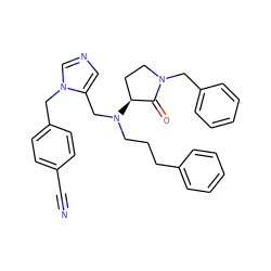 N#Cc1ccc(Cn2cncc2CN(CCCc2ccccc2)[C@H]2CCN(Cc3ccccc3)C2=O)cc1 ZINC000013863881