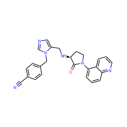 N#Cc1ccc(Cn2cncc2CN[C@H]2CCN(c3cccc4ncccc34)C2=O)cc1 ZINC000013863863