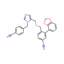 N#Cc1ccc(Cn2cncc2COCc2ccc(C#N)cc2-c2cccc3c2OCO3)cc1 ZINC000028389365