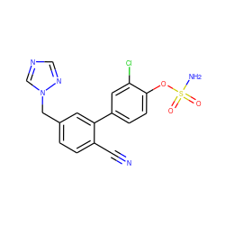 N#Cc1ccc(Cn2cncn2)cc1-c1ccc(OS(N)(=O)=O)c(Cl)c1 ZINC000045339261