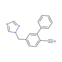 N#Cc1ccc(Cn2cncn2)cc1-c1ccccc1 ZINC000045348233