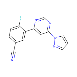 N#Cc1ccc(F)c(-c2cc(-n3cccn3)ncn2)c1 ZINC000473090403