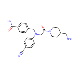 N#Cc1ccc(N(CC(=O)N2CCC(CN)CC2)Cc2ccc(C(N)=O)cc2)cc1 ZINC001772644449