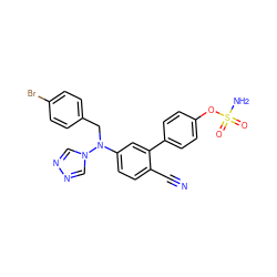 N#Cc1ccc(N(Cc2ccc(Br)cc2)n2cnnc2)cc1-c1ccc(OS(N)(=O)=O)cc1 ZINC000066074166