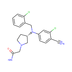 N#Cc1ccc(N(Cc2ccccc2Cl)[C@H]2CCN(CC(N)=O)C2)cc1Cl ZINC000043078979