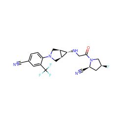 N#Cc1ccc(N2C[C@H]3[C@H](NCC(=O)N4C[C@@H](F)C[C@H]4C#N)[C@H]3C2)c(C(F)(F)F)c1 ZINC000101180483