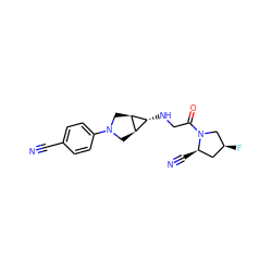 N#Cc1ccc(N2C[C@H]3[C@H](NCC(=O)N4C[C@@H](F)C[C@H]4C#N)[C@H]3C2)cc1 ZINC000101180414