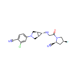 N#Cc1ccc(N2C[C@H]3[C@H](NCC(=O)N4C[C@@H](F)C[C@H]4C#N)[C@H]3C2)cc1Cl ZINC000101180480