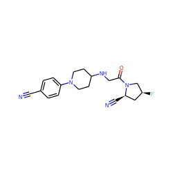N#Cc1ccc(N2CCC(NCC(=O)N3C[C@@H](F)C[C@H]3C#N)CC2)cc1 ZINC000084811014