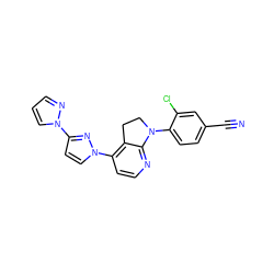 N#Cc1ccc(N2CCc3c(-n4ccc(-n5cccn5)n4)ccnc32)c(Cl)c1 ZINC000040860826