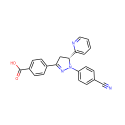 N#Cc1ccc(N2N=C(c3ccc(C(=O)O)cc3)C[C@@H]2c2ccccn2)cc1 ZINC000058568826