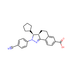 N#Cc1ccc(N2N=C3c4ccc(C(=O)O)cc4CC[C@@H]3[C@@H]2C2CCCC2)cc1 ZINC000058468427