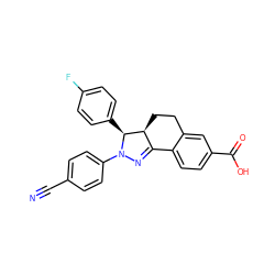 N#Cc1ccc(N2N=C3c4ccc(C(=O)O)cc4CC[C@@H]3[C@@H]2c2ccc(F)cc2)cc1 ZINC000058568397