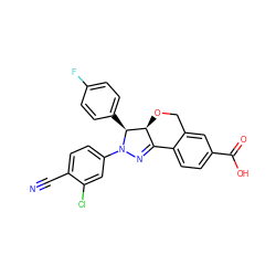 N#Cc1ccc(N2N=C3c4ccc(C(=O)O)cc4CO[C@@H]3[C@@H]2c2ccc(F)cc2)cc1Cl ZINC000058568502