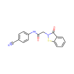 N#Cc1ccc(NC(=O)Cn2sc3ccccc3c2=O)cc1 ZINC000066139565