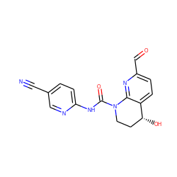 N#Cc1ccc(NC(=O)N2CC[C@@H](O)c3ccc(C=O)nc32)nc1 ZINC001772655828