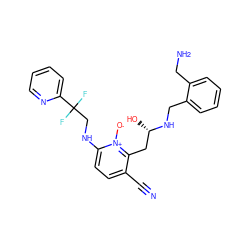 N#Cc1ccc(NCC(F)(F)c2ccccn2)[n+]([O-])c1C[C@H](O)NCc1ccccc1CN ZINC000028525091