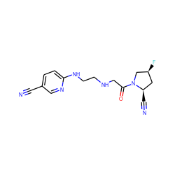 N#Cc1ccc(NCCNCC(=O)N2C[C@@H](F)C[C@H]2C#N)nc1 ZINC000040424071