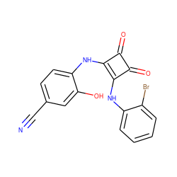 N#Cc1ccc(Nc2c(Nc3ccccc3Br)c(=O)c2=O)c(O)c1 ZINC000003955004