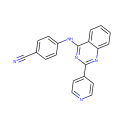 N#Cc1ccc(Nc2nc(-c3ccncc3)nc3ccccc23)cc1 ZINC000653700468