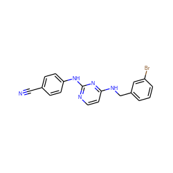 N#Cc1ccc(Nc2nccc(NCc3cccc(Br)c3)n2)cc1 ZINC000473248649