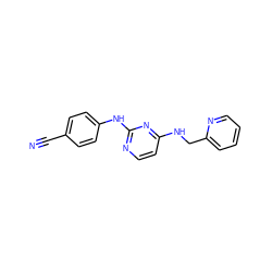 N#Cc1ccc(Nc2nccc(NCc3ccccn3)n2)cc1 ZINC000243866196