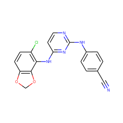 N#Cc1ccc(Nc2nccc(Nc3c(Cl)ccc4c3OCO4)n2)cc1 ZINC000029043276