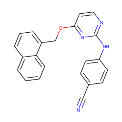 N#Cc1ccc(Nc2nccc(OCc3cccc4ccccc34)n2)cc1 ZINC001772648913