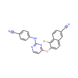 N#Cc1ccc(Nc2nccc(Oc3ccc4cc(C#N)ccc4c3Br)n2)cc1 ZINC000053229502