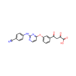 N#Cc1ccc(Nc2nccc(Oc3cccc(C(=O)CC(=O)C(=O)O)c3)n2)cc1 ZINC001772634798