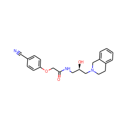 N#Cc1ccc(OCC(=O)NC[C@@H](O)CN2CCc3ccccc3C2)cc1 ZINC000119899109