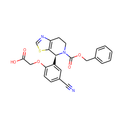 N#Cc1ccc(OCC(=O)O)c([C@H]2c3scnc3CCN2C(=O)OCc2ccccc2)c1 ZINC000206851176