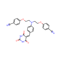 N#Cc1ccc(OCCN(CCOc2ccc(C#N)cc2)c2ccc(C=C3C(=O)NC(=O)NC3=O)cc2)cc1 ZINC000653775538