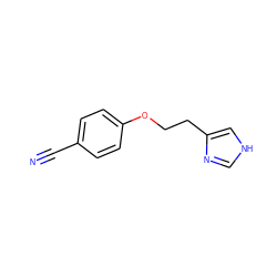 N#Cc1ccc(OCCc2c[nH]cn2)cc1 ZINC000000016693