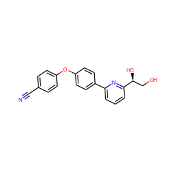 N#Cc1ccc(Oc2ccc(-c3cccc([C@@H](O)CO)n3)cc2)cc1 ZINC000114591469
