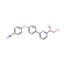 N#Cc1ccc(Oc2ccc(-c3cccc([C@H](O)CO)n3)cc2)cc1 ZINC000114591466
