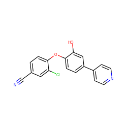 N#Cc1ccc(Oc2ccc(-c3ccncc3)cc2O)c(Cl)c1 ZINC000029060879