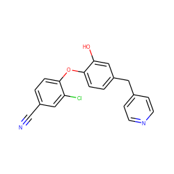 N#Cc1ccc(Oc2ccc(Cc3ccncc3)cc2O)c(Cl)c1 ZINC000029060804