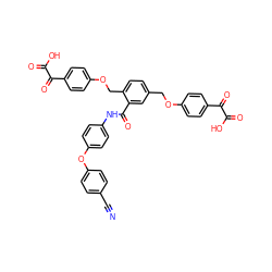 N#Cc1ccc(Oc2ccc(NC(=O)c3cc(COc4ccc(C(=O)C(=O)O)cc4)ccc3COc3ccc(C(=O)C(=O)O)cc3)cc2)cc1 ZINC000072170224