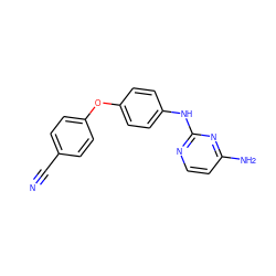 N#Cc1ccc(Oc2ccc(Nc3nccc(N)n3)cc2)cc1 ZINC000084633334