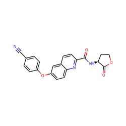 N#Cc1ccc(Oc2ccc3nc(C(=O)N[C@H]4CCOC4=O)ccc3c2)cc1 ZINC000584629801
