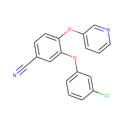 N#Cc1ccc(Oc2cccnc2)c(Oc2cccc(Cl)c2)c1 ZINC000073297860