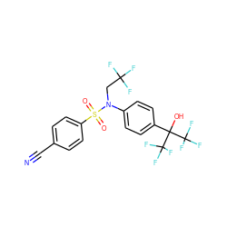 N#Cc1ccc(S(=O)(=O)N(CC(F)(F)F)c2ccc(C(O)(C(F)(F)F)C(F)(F)F)cc2)cc1 ZINC000103248787