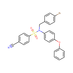 N#Cc1ccc(S(=O)(=O)N(Cc2ccc(Br)cc2)c2ccc(Oc3ccccc3)cc2)cc1 ZINC001772580445