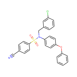 N#Cc1ccc(S(=O)(=O)N(Cc2cccc(Cl)c2)c2ccc(Oc3ccccc3)cc2)cc1 ZINC001772635645