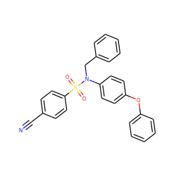 N#Cc1ccc(S(=O)(=O)N(Cc2ccccc2)c2ccc(Oc3ccccc3)cc2)cc1 ZINC001772656663