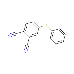 N#Cc1ccc(Sc2ccccc2)cc1C#N ZINC000000392307