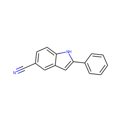 N#Cc1ccc2[nH]c(-c3ccccc3)cc2c1 ZINC000001517755