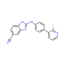 N#Cc1ccc2[nH]c(Nc3ccc(-c4cccnc4F)cc3)nc2c1 ZINC000084688072